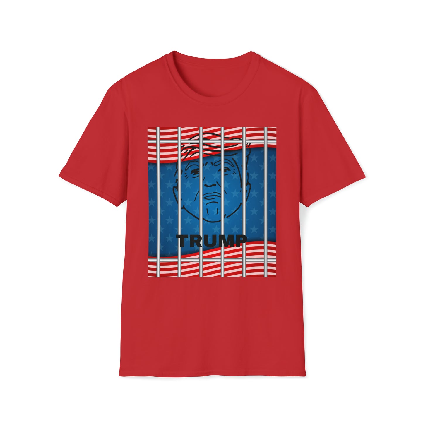 Trump behind bars Unisex Softstyle T-Shirt