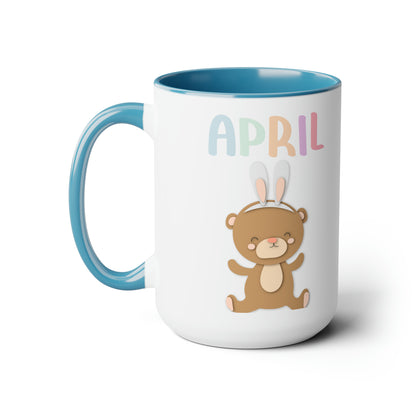 April Two-Tone Coffee Mugs, 15oz