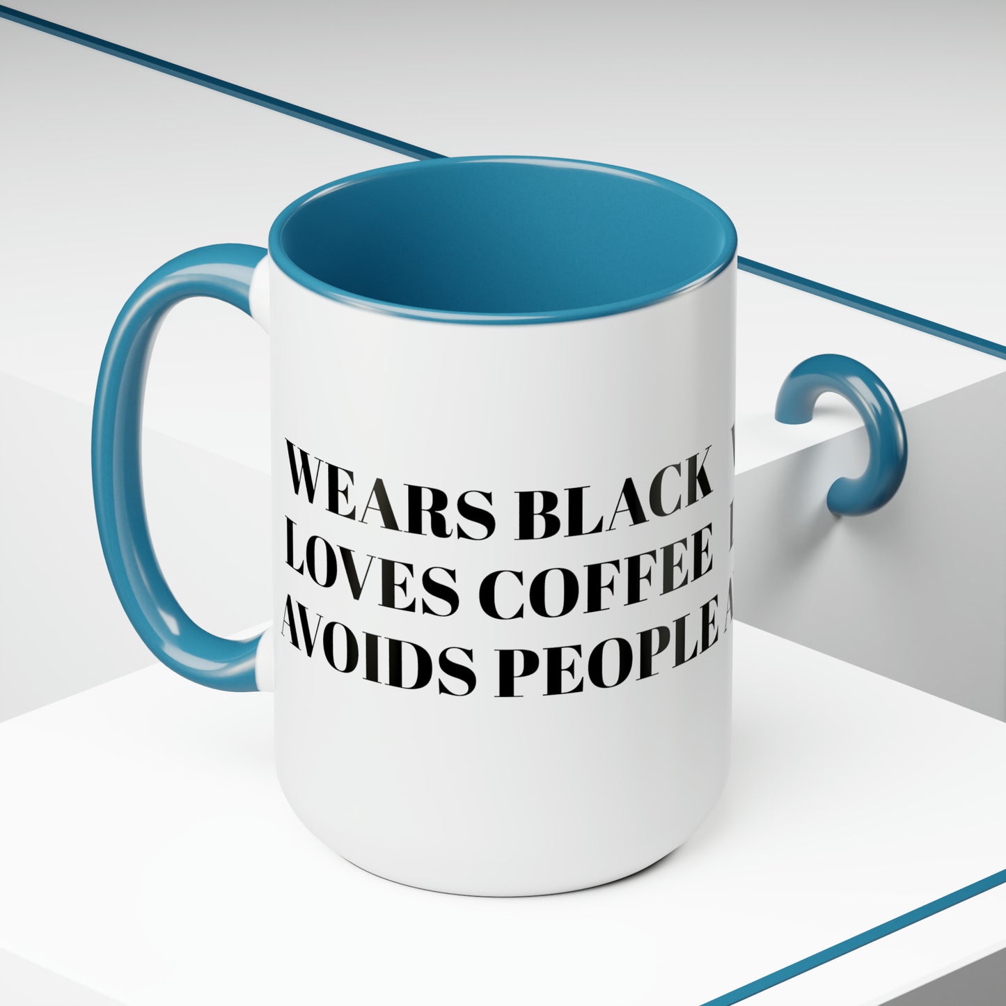 Wears Black Two-Tone Coffee Mugs, 15oz