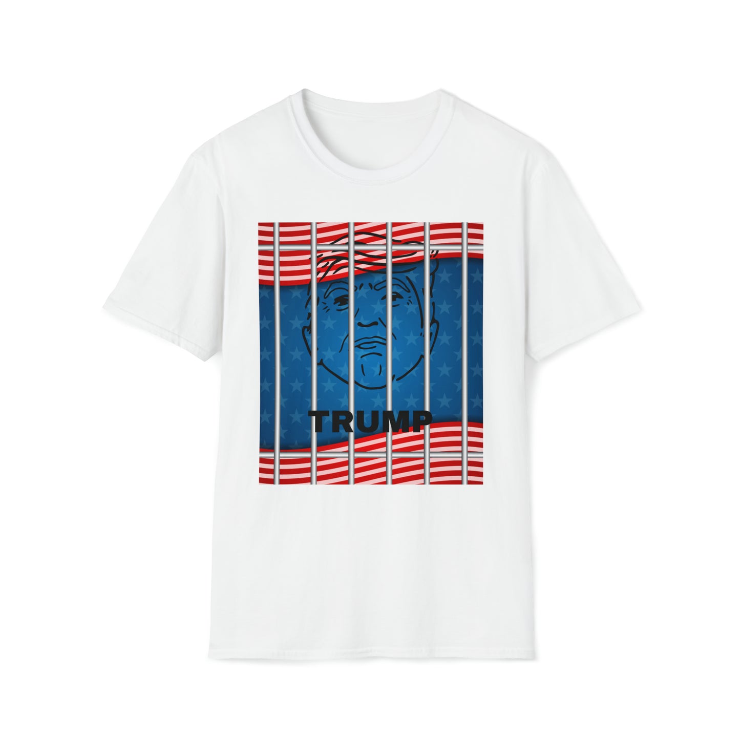 Trump behind bars Unisex Softstyle T-Shirt