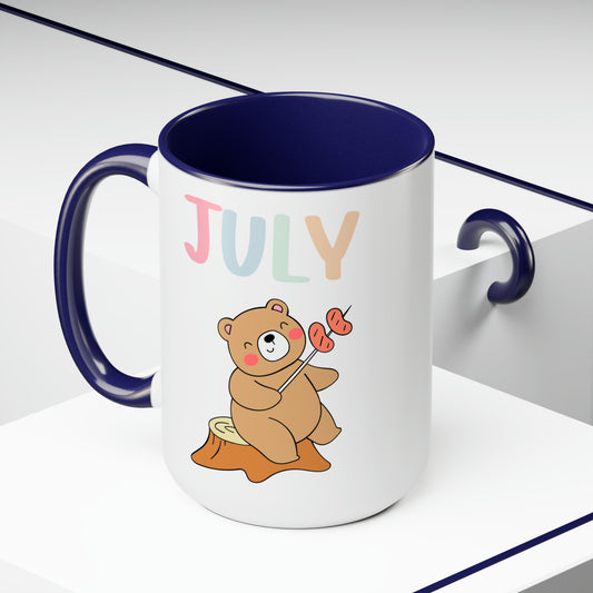 July Two-Tone Coffee Mugs, 15oz