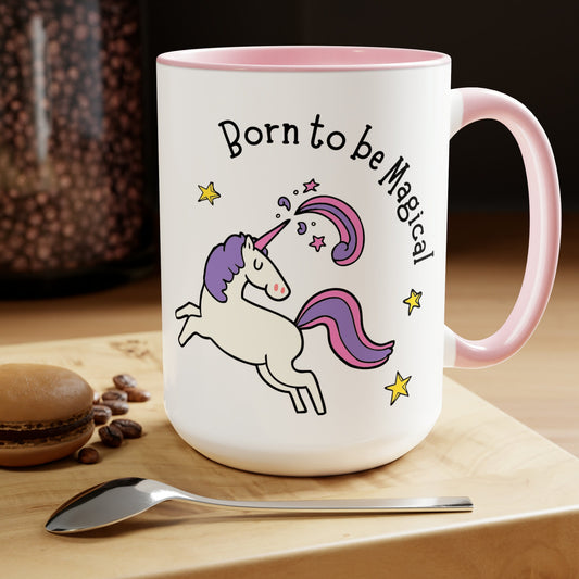 Born to be magical Two-Tone Coffee Mugs, 15oz