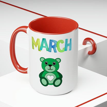 March Two-Tone Coffee Mugs, 15oz